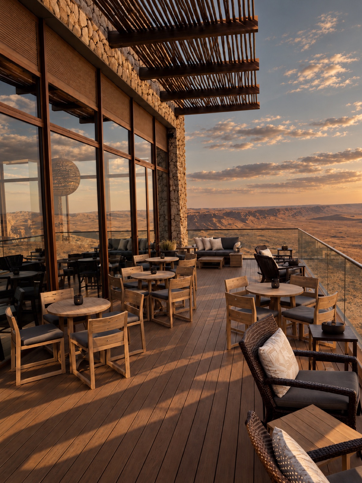 Beresheet Hotel — terrace overlooking the crater